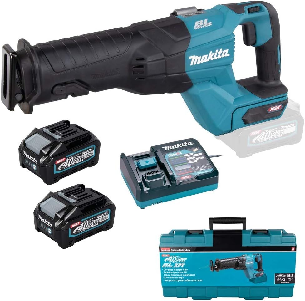 Makita JR001GM201 Akku-Reciprosäge 40V max. / 4,0 Ah, 2 Akkus + Ladegerät im Transportkoffer mit 2 A