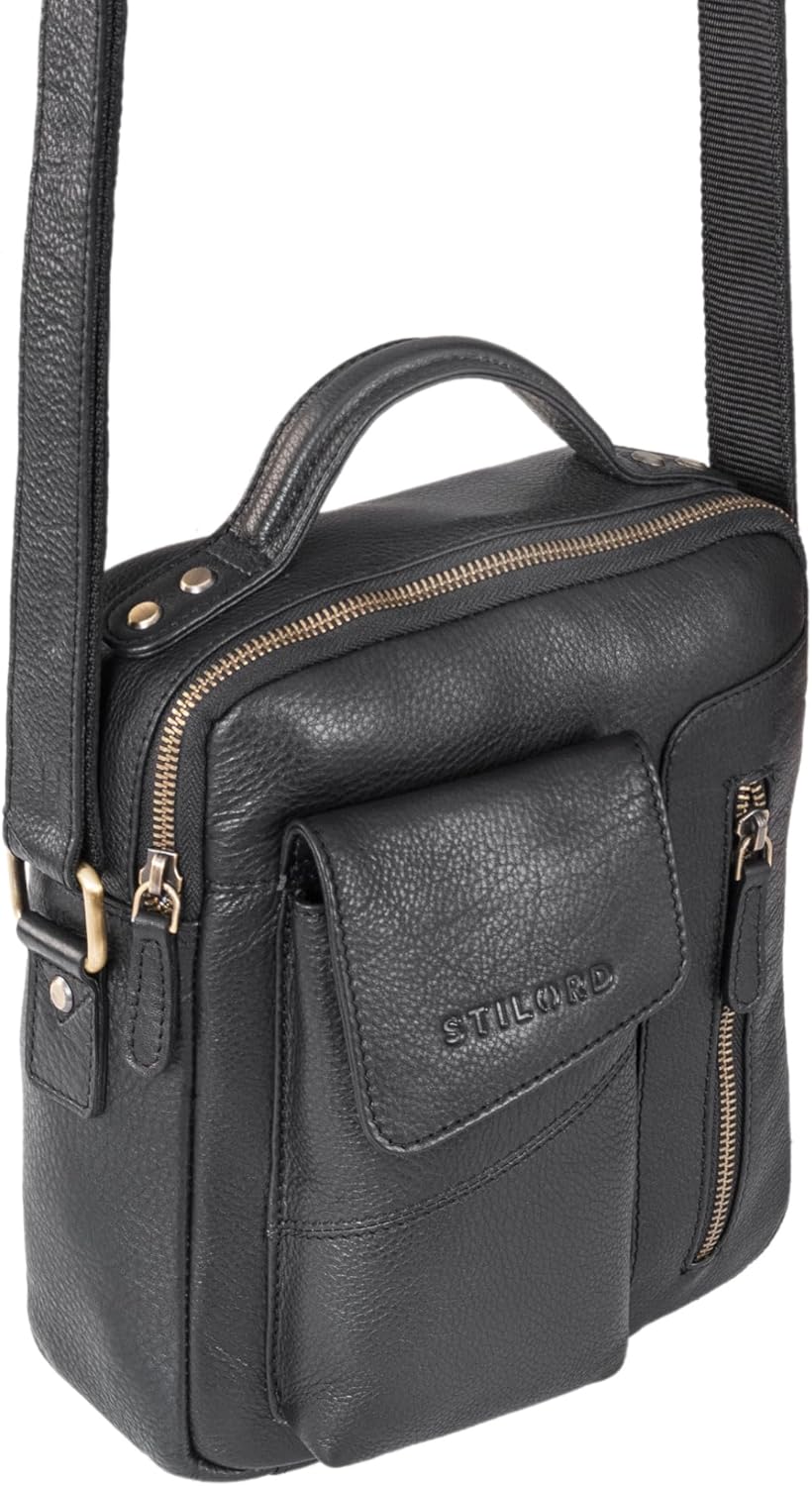 STILORD 'Otis' Stilvolle Umhängetasche Herren aus echtem Leder Klein - Schultertasche für modebewuss