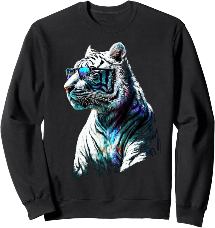Weisse Tiger Sonnenbrille Bunte Kunst Tier Tiger Sweatshirt