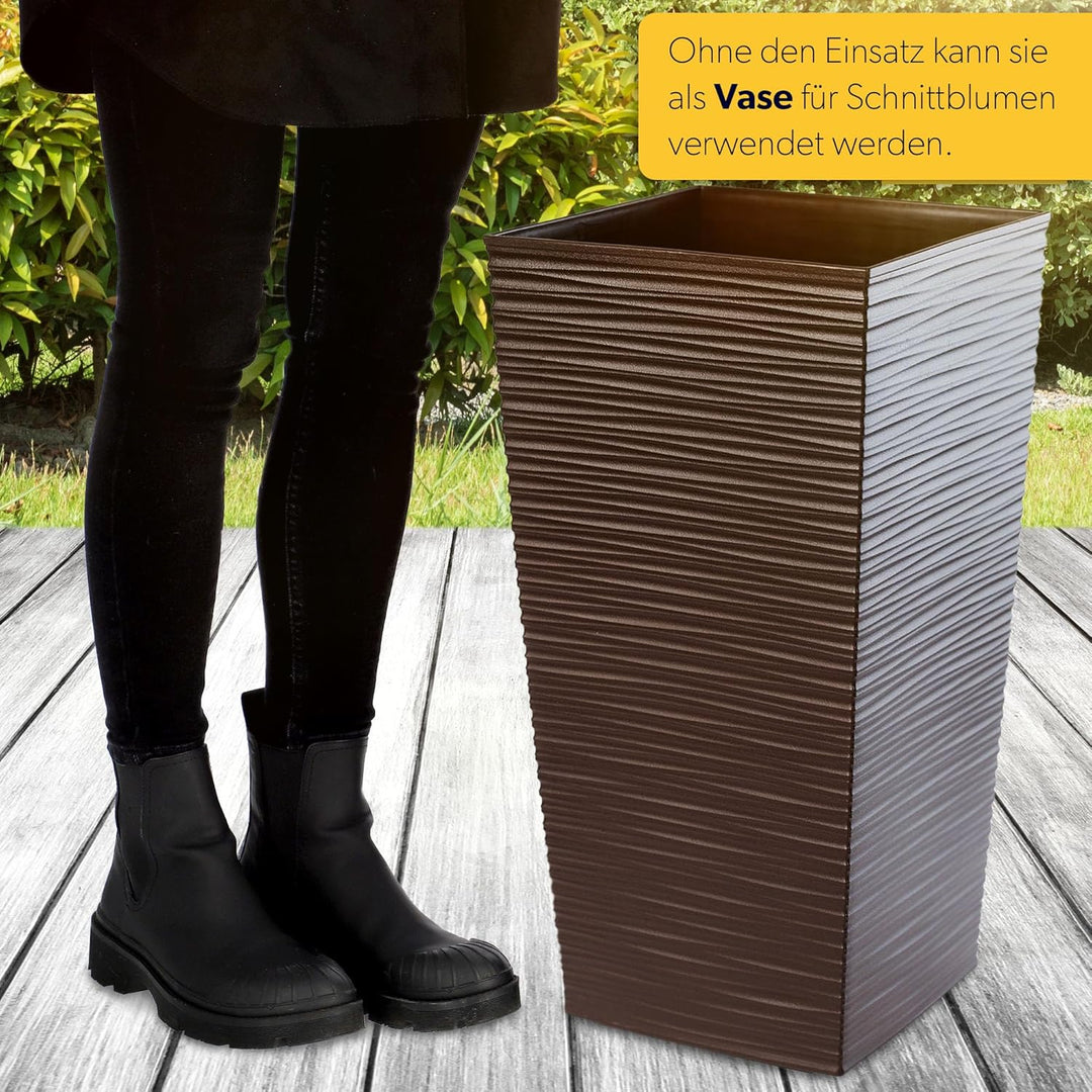 KADAX Blumentopf, Blumenkübel aus Kunststoff, Pflanzkübel für Blumen, Innen- und Aussenbereich, Gart