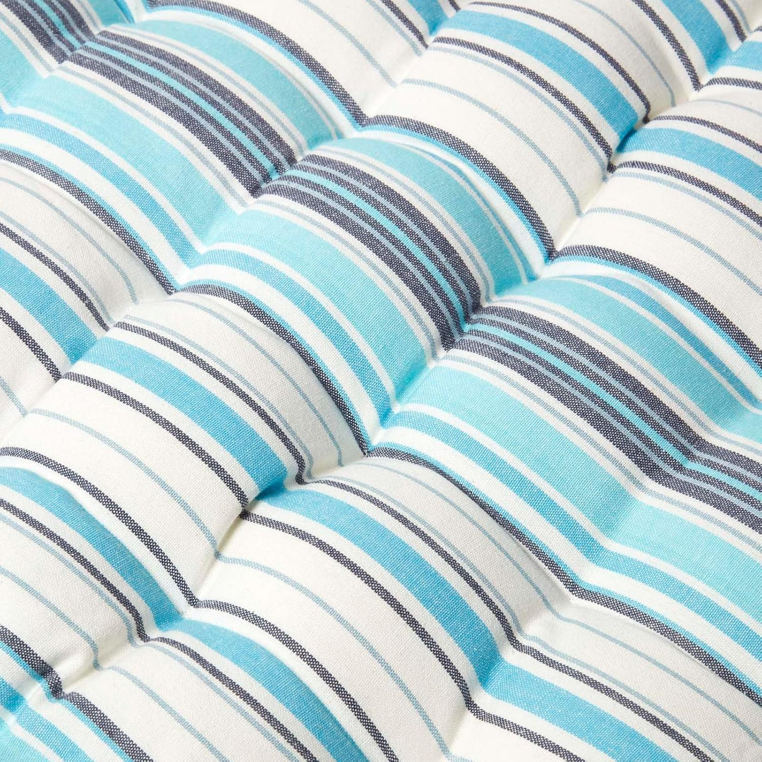 Homescapes gestreifte Bankauflage New England, blau-weiss, Sitzkissen für Bänke und Gartenbänke mit