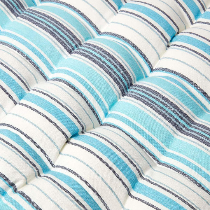 Homescapes gestreifte Bankauflage New England, blau-weiss, Sitzkissen für Bänke und Gartenbänke mit