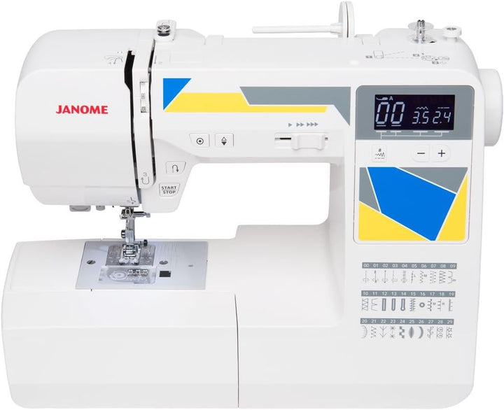 Janome MOD-30 Computerisierte Nähmaschine mit 30 eingebauten Stichen, 3 Ein-Schritt-Knopflöchern, Dr