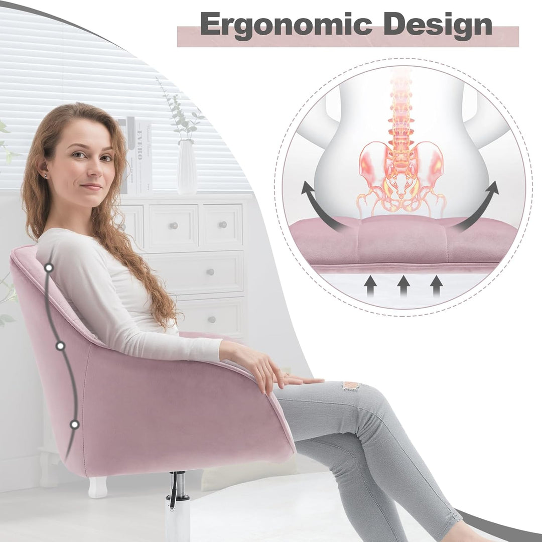 WOLTU Homeoffice Stuhl, Schreibtischstuhl, Drehstuhl, Schminkstuhl, höhenverstellbar, bis 150 kg bel
