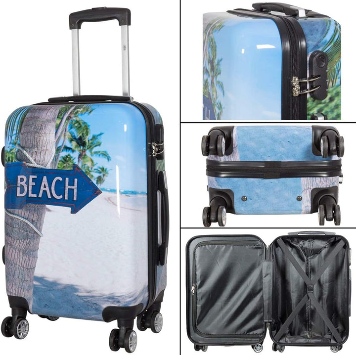 Bowatex Mittelgrosser Koffer mit Strand Motiv Beach Reisekoffer 67 cm - 70 Liter