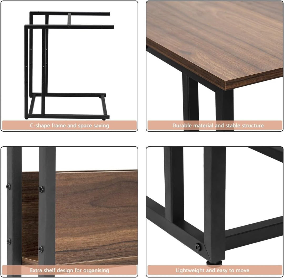 WOLTU Beistelltisch Kaffeetisch Couchtisch Sofatisch Nachttisch Betttisch Laptoptisch, Gestell aus M