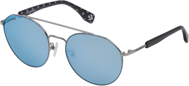 Converse Unisex SCO053Q568L5B Sonnenbrille, Shiny Palladium with Azure Part, 56/19/140