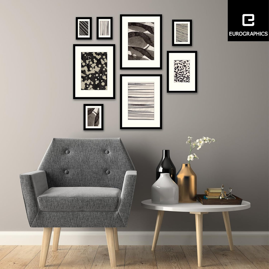 Eurographics Specular Reflection Bilderrahmen-Set, Glas/Holz, Schwarz, Verschiedenen Grössen, 8