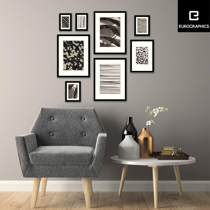 Eurographics Specular Reflection Bilderrahmen-Set, Glas/Holz, Schwarz, Verschiedenen Grössen, 8