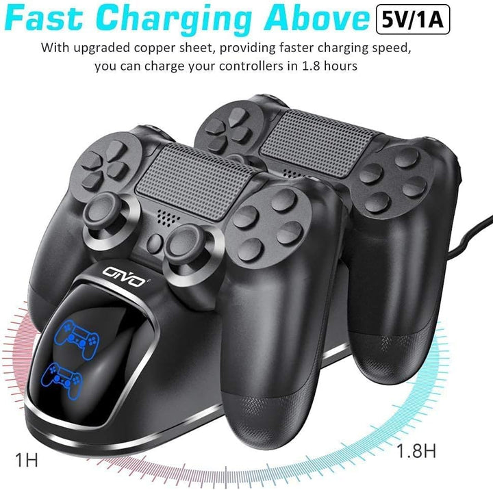 PS4 Controller Ladestation, Playstation 4 Controller Ladestation mit 1,8 Stunden Ladechip, PS4 Charg