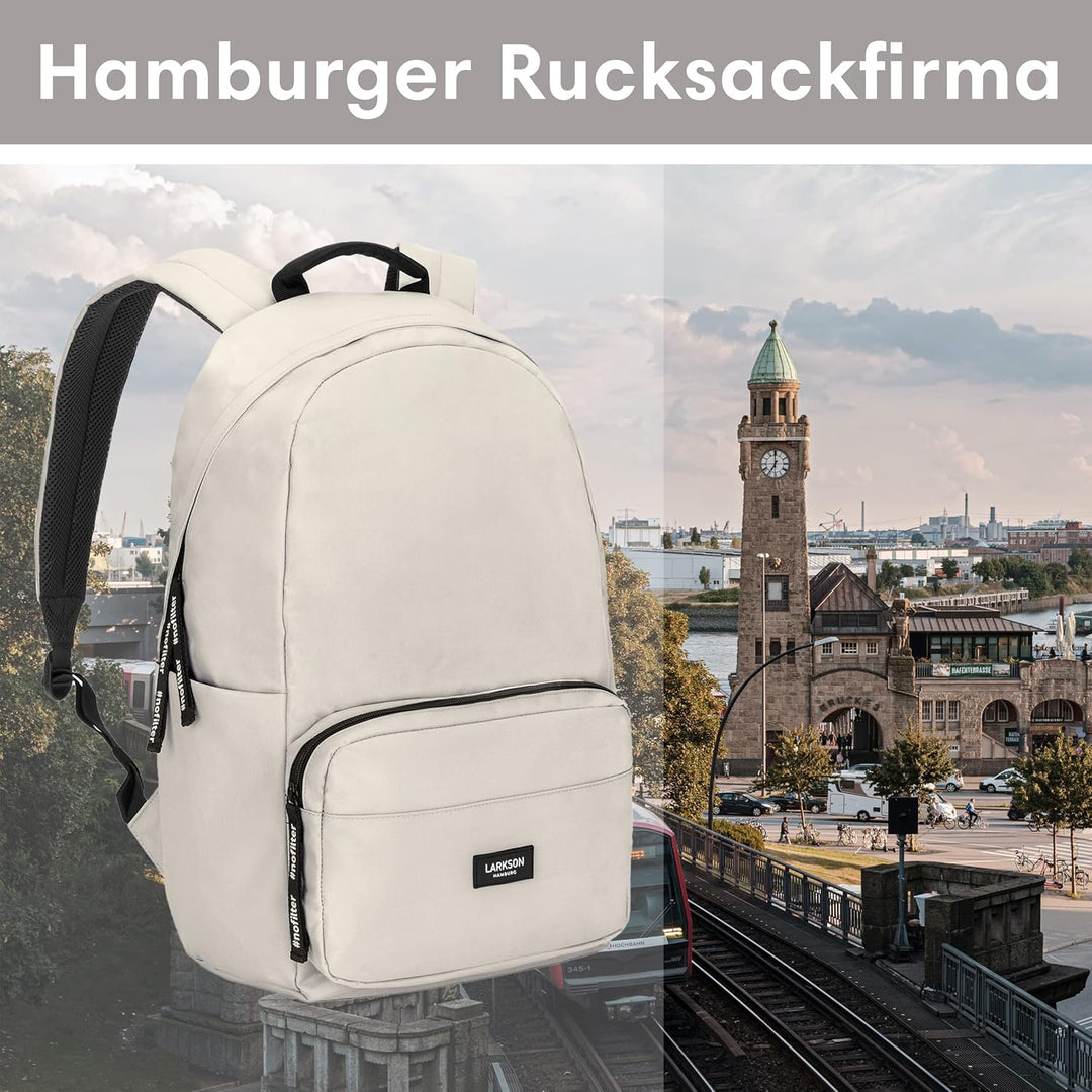 LARKSON Schulrucksack Mädchen & Jungen Teenager - No 3 - Rucksack Damen & Herren für Schule - 16" La