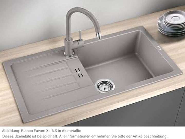 BLANCO FAVUM XL 6 S | SILGRANIT schwarz | Einbauart: Einbau von Oben | reversibel | ohne Ablauffernb