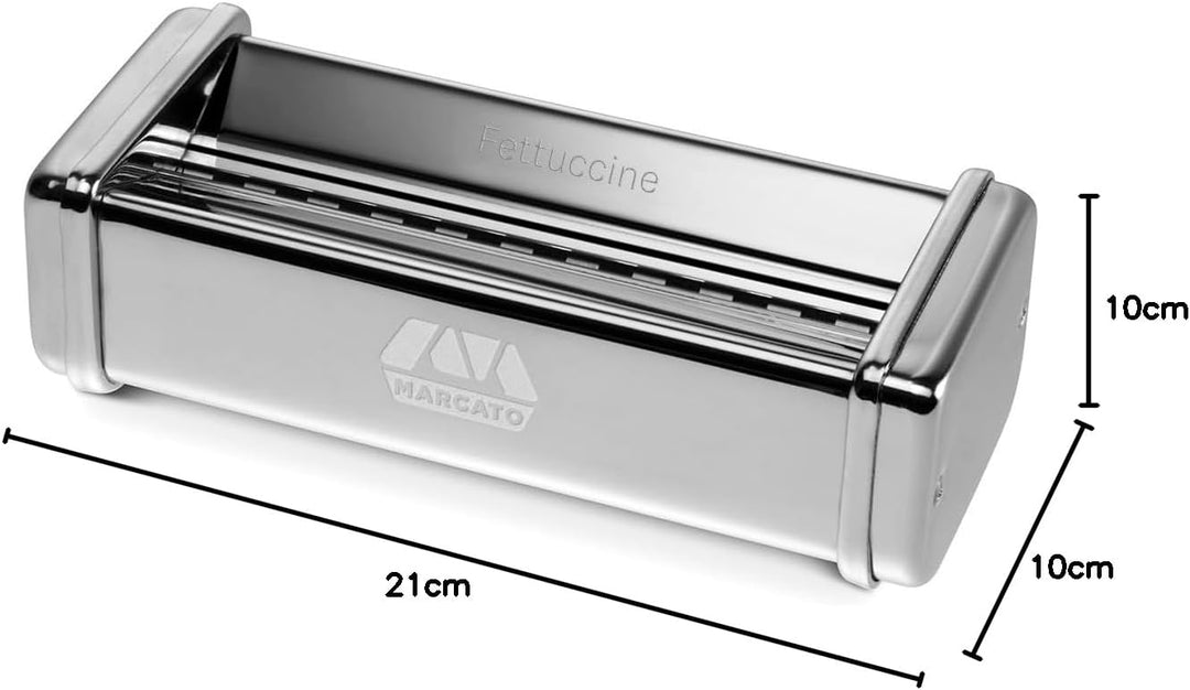Marcato AE-150-FET Fettucine Zubehörteil für Fettuccine, Stahl, Chrom 21x10x10cm, 21x10x10cm