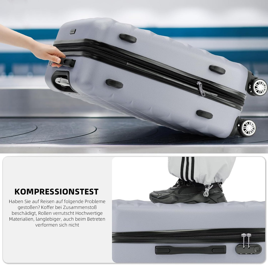 BEIBYE Kofferset 4 Zwillingsrollen Hartschale Trolley Koffer Reisekoffer Reisekofferset Gepäckset in