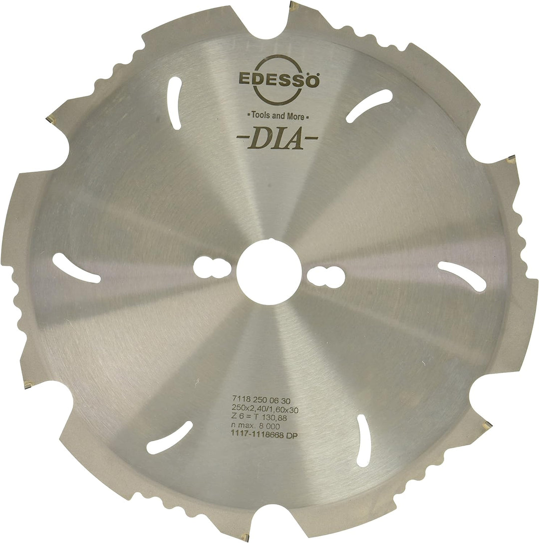 Edessö 5112500630 DP-Kreissägeblatt sdb 2 Knl DP 250x2, 4/1, 6x30 Z=6 F neg, Silber