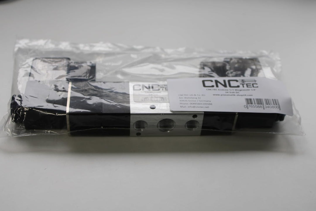 5/3 Wege Pneumatikventil 1/4" 24 Volt DC CNCTEC EcoLine 5/2 Wegeventil (5/3 Wege - 1/4" - 24 Volt DC