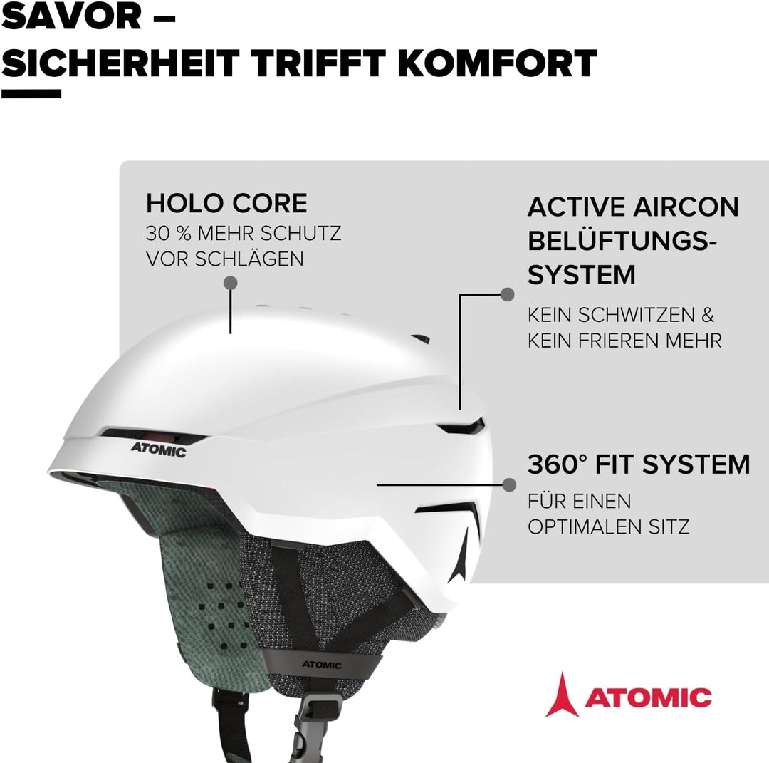 ATOMIC SAVOR Skihelm - Unisex für Erwachsene - 360° Fit System - Überlegener Aufprallschutz - Aircon