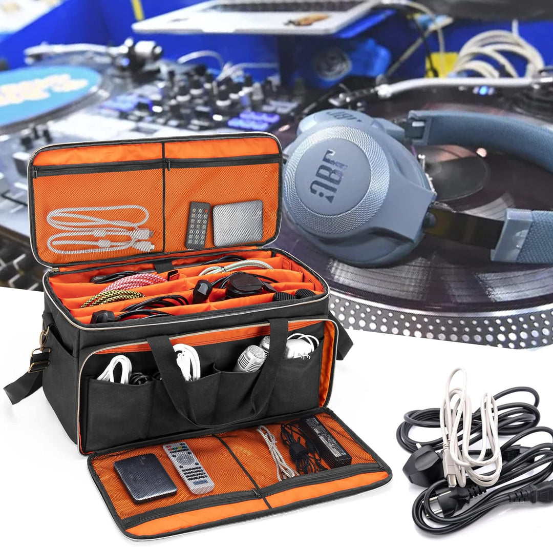 Trunab Protective DJ Tasche, Organizer Kabel Tasche, DJ Tasche Gross mit Abnehmbaren Trennwänden und