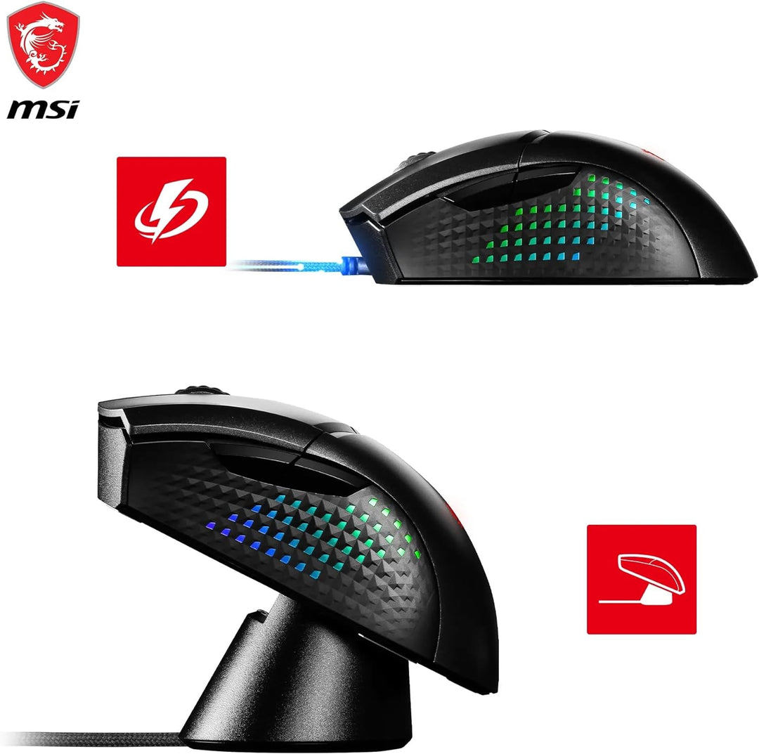 MSI Clutch GM51 Lightweight Wireless Gaming Maus - 26.000 DPI Optischer Sensor, 650 IPS, symmetrisch