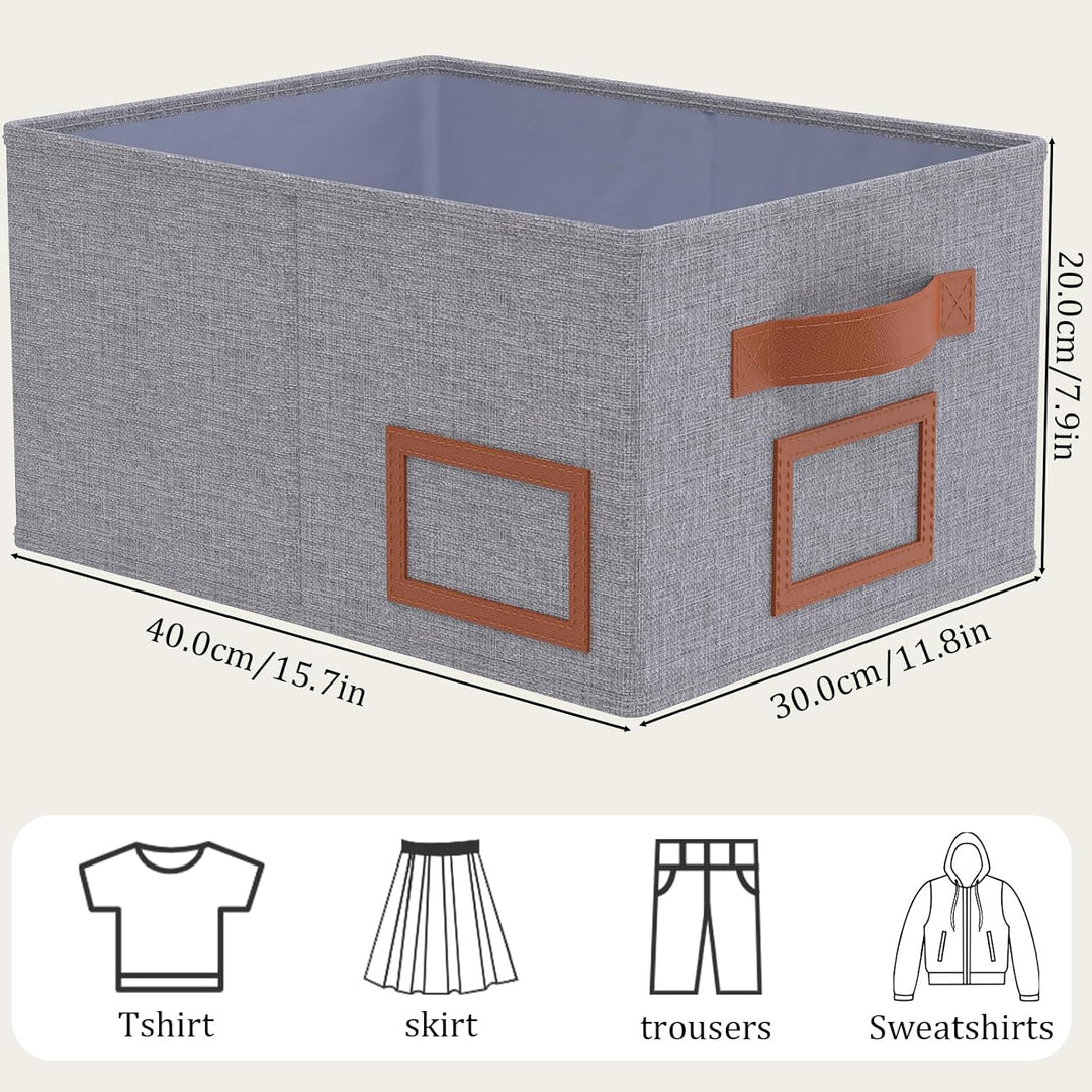 OUTBROS 3 Stück Aufbewahrungsboxen Stoff, Faltbare Aufbewahrungskiste Organizer mit Griff, Gross Auf