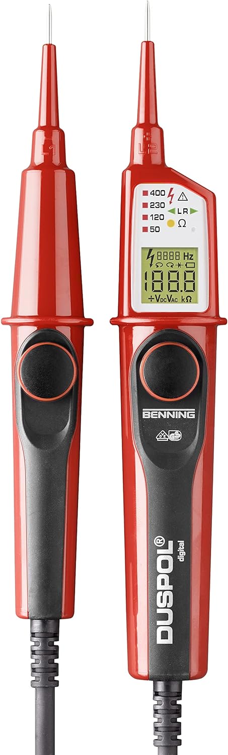 BENNING DUSPOL digital Digitaler True RMS Spannungsprüfer (Prüfart 2-polig, Spannungsmessbereich 1 V