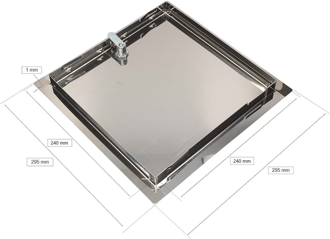KOTARBAU® Revisionsklappe Grösse 25x25cm mit Schlüssel Edelstahl Silber für Revisionsschächte, 25x25