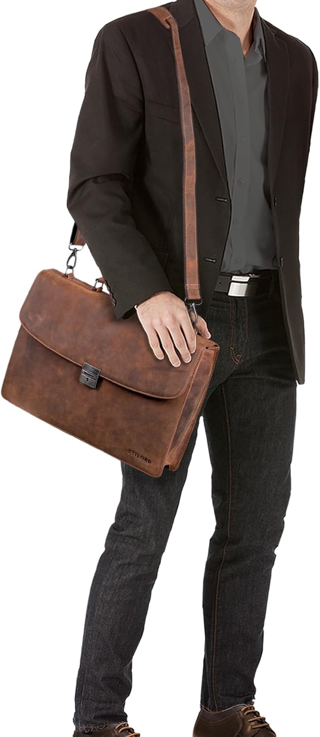 STILORD 'Jonathan' Elegante Aktentasche klassische Büro Business Schultertasche gross 15,6 Zoll mit