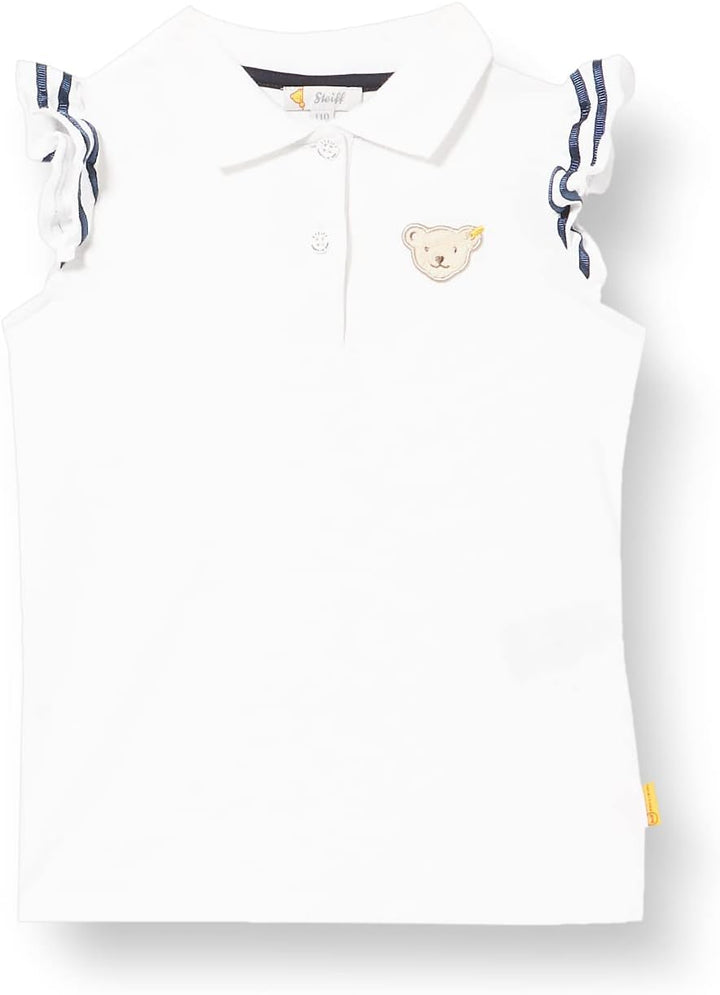 Steiff Mädchen Poloshirt Kurzarm Polohemd 92 Bright White, 92 Bright White