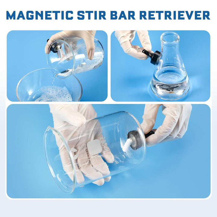 ANZESER Magnetrührer mit Magnetrührstäbe, Drehzahlbereich 0~3500 UpM, Rührmenge 3000mL