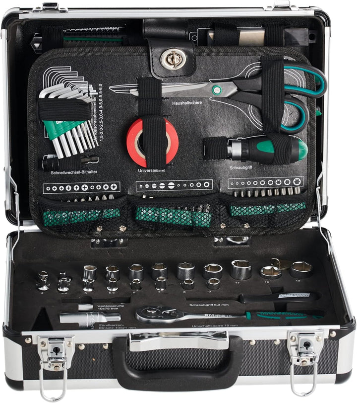 Brüder Mannesmann Werkzeuge 90-teilig Werkzeug-Koffer, 1 Stück, M29067 Single, Single