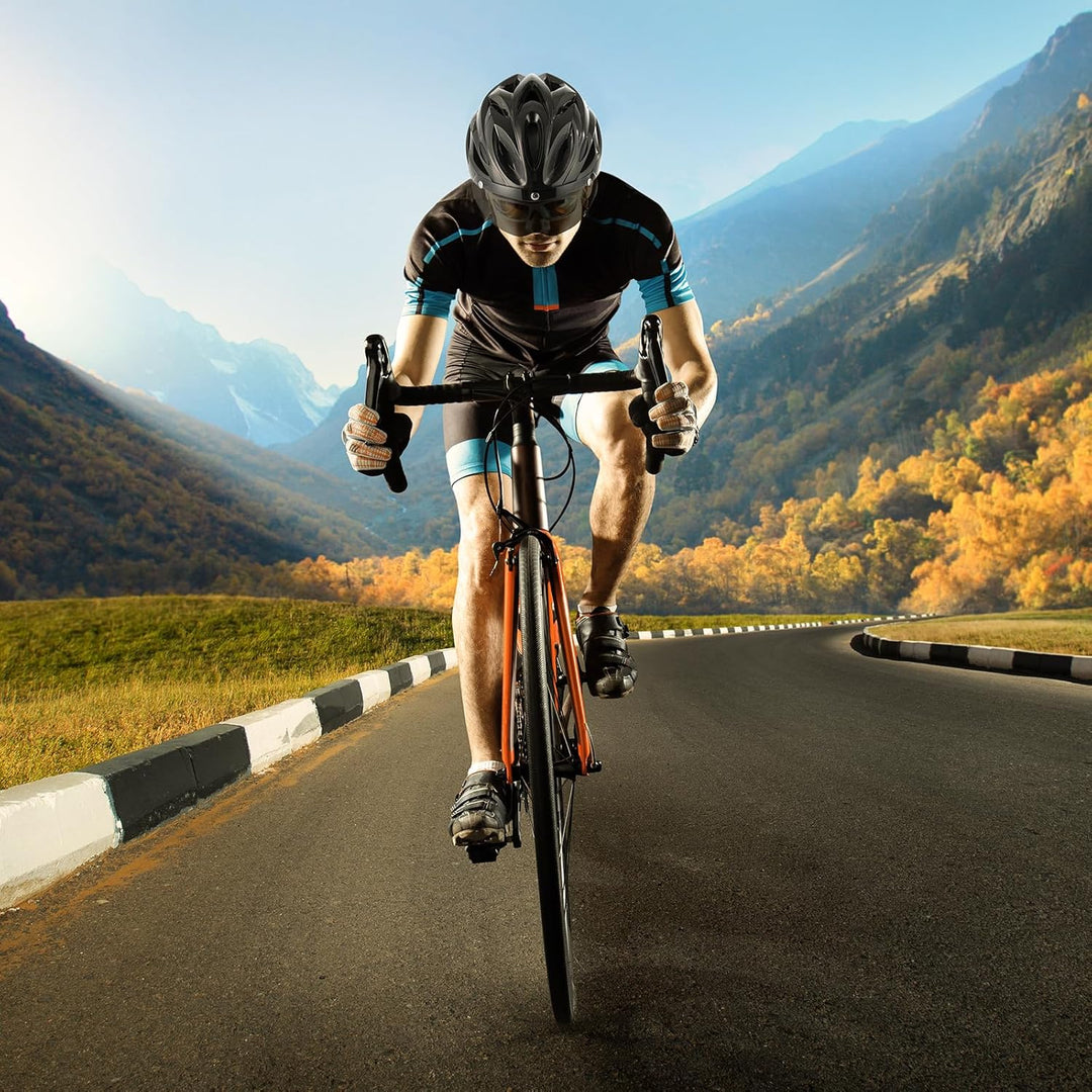 Favoto Fahrradhelm Herren mit Licht - Damenhelm Fahrradhelm Leichtgewicht Atmungsaktiv mit Brille Rü