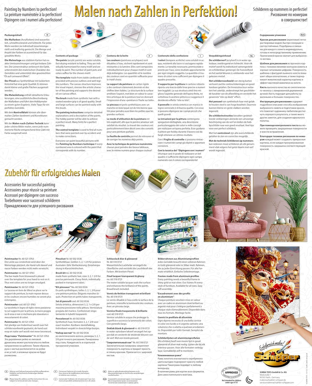 Schipper 609130869 Malen nach Zahlen - Karneval in Venedig - Bilder malen für Erwachsene, inklusive