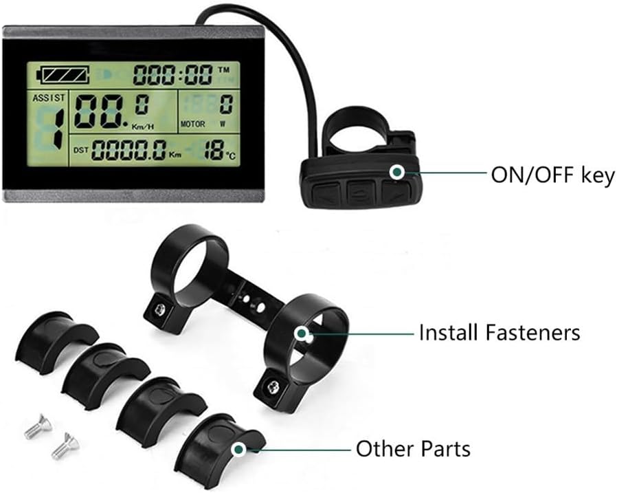 E-Bike Pedelec Display KT-LCD 3 mit Bedienfeld, wasserdichter Anschluss