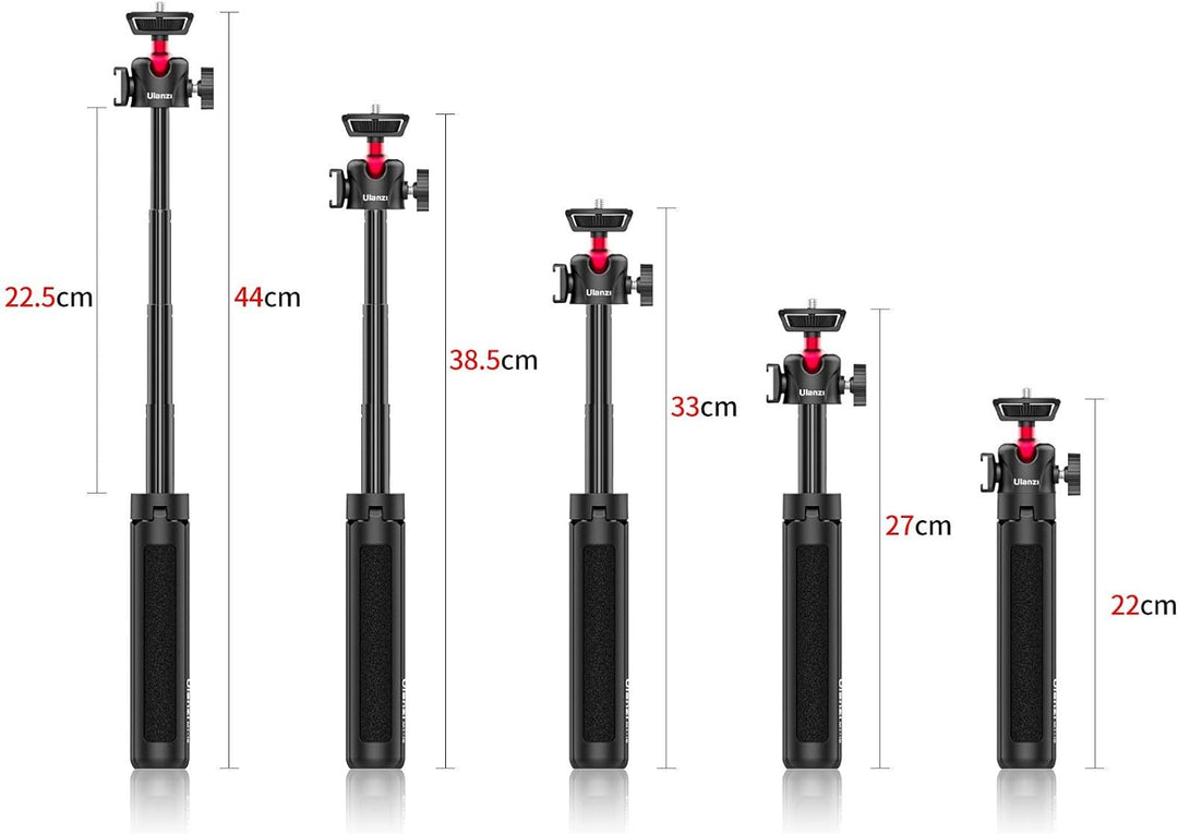 ULANZI MT-16 Stativ & Selfie Stick für Kamera und Smartphone - ausziehbares Tischstativ Halterung mi