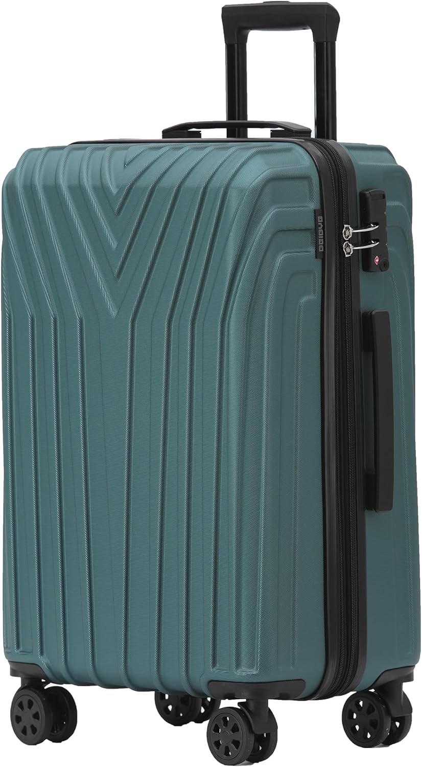 BEIBYE Kofferset Rollkoffer Koffer Hartschale,TSA Schloss, Zwillingsrollen, Erweiterung (Dunkelgrün,