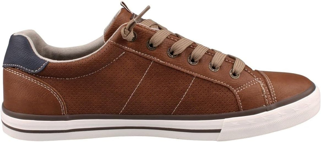 MUSTANG Herren Sneaker Schnürhalbschuh 48 EU Cognac, 48 EU Cognac