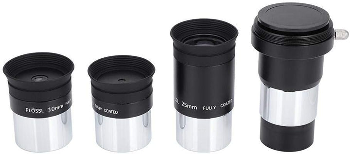 Goshyda Plossl Okular Kit, 1,25 "Plossl Teleskop Okular Set 4mm/10mm/25mm + 2X Barlow Objektiv für A
