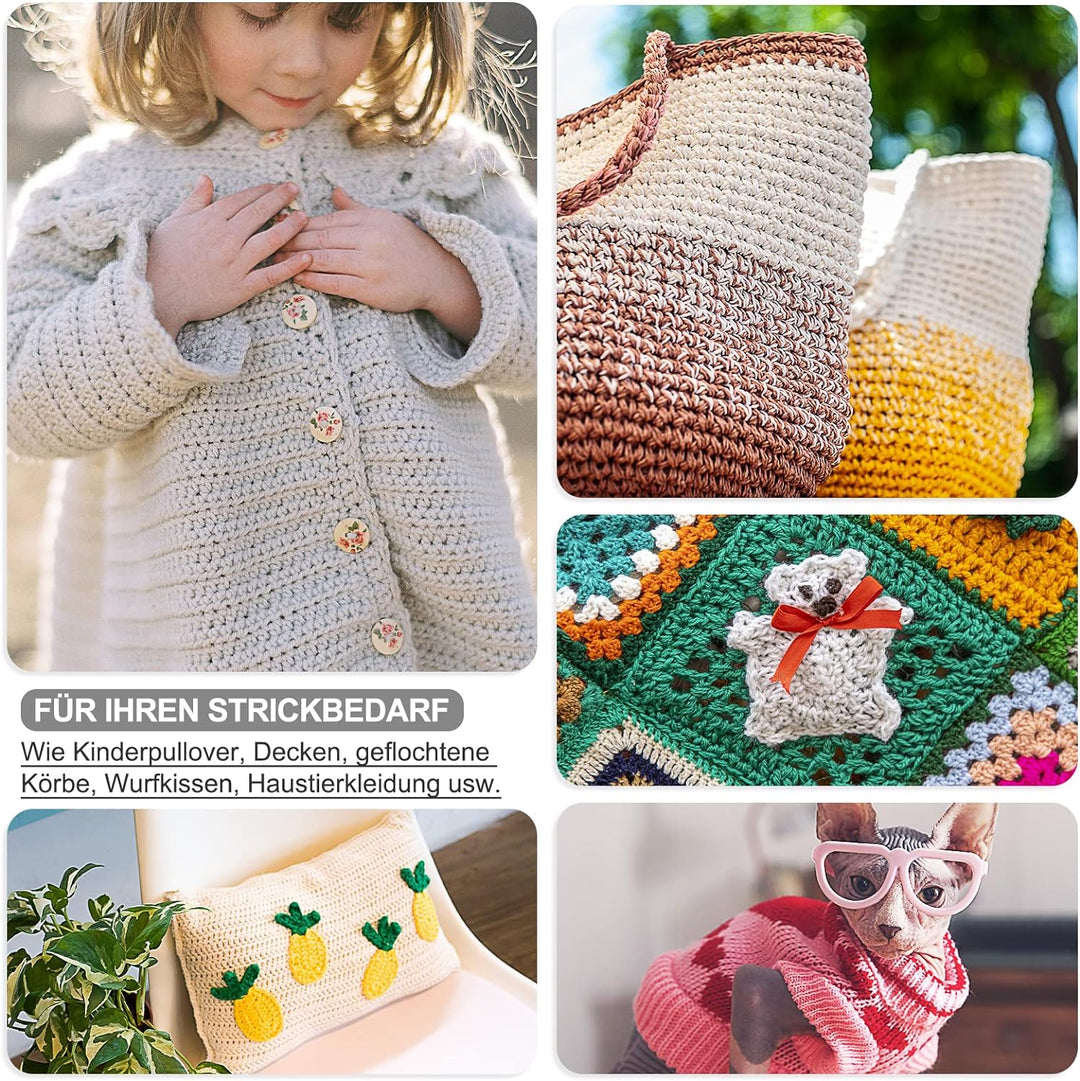 Coopay Rundstricknadeln 40 cm Edelstahl Rundstricknadel Set mit Tasche & Strickzubehör, 2,5-10 mm Me