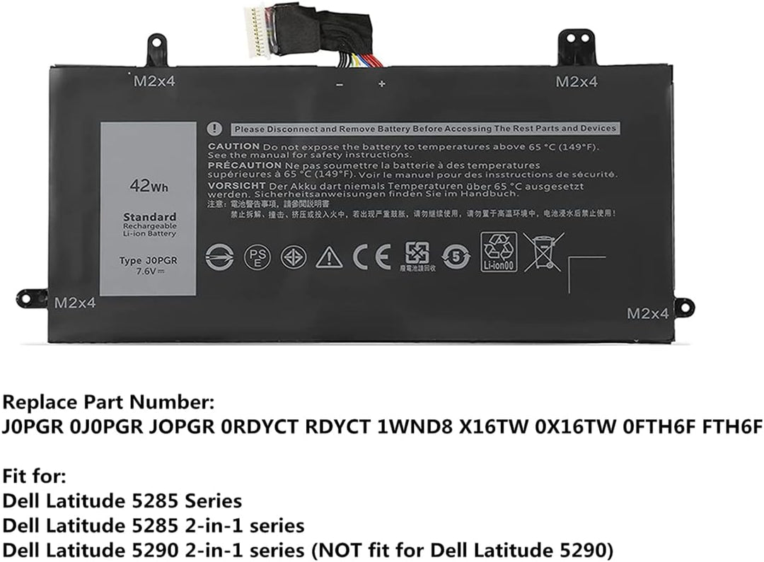 ASKC J0PGR Laptop Akku für Dell Latitude 12 5285 5290 2-in-1 T17G T17G001 T17G002 Series 0J0PGR JOPG
