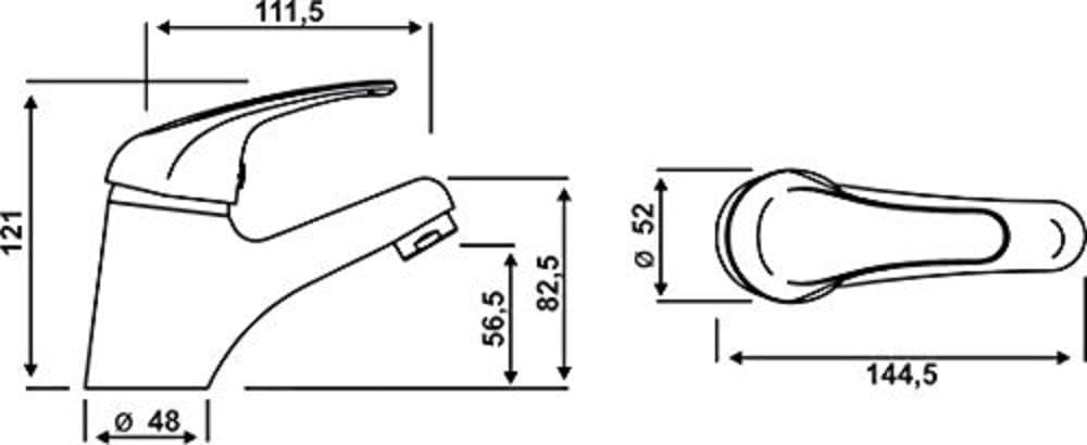 Cornat Waschtisch-Einhebelarmatur "Yago" - Niederdruck - Verchromter Messingkörper - Normale Auslauf
