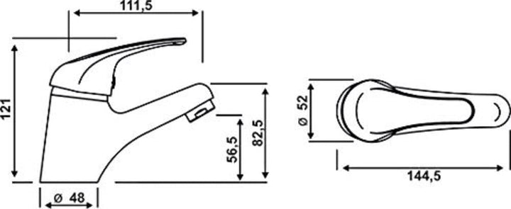 Cornat Waschtisch-Einhebelarmatur "Yago" - Niederdruck - Verchromter Messingkörper - Normale Auslauf