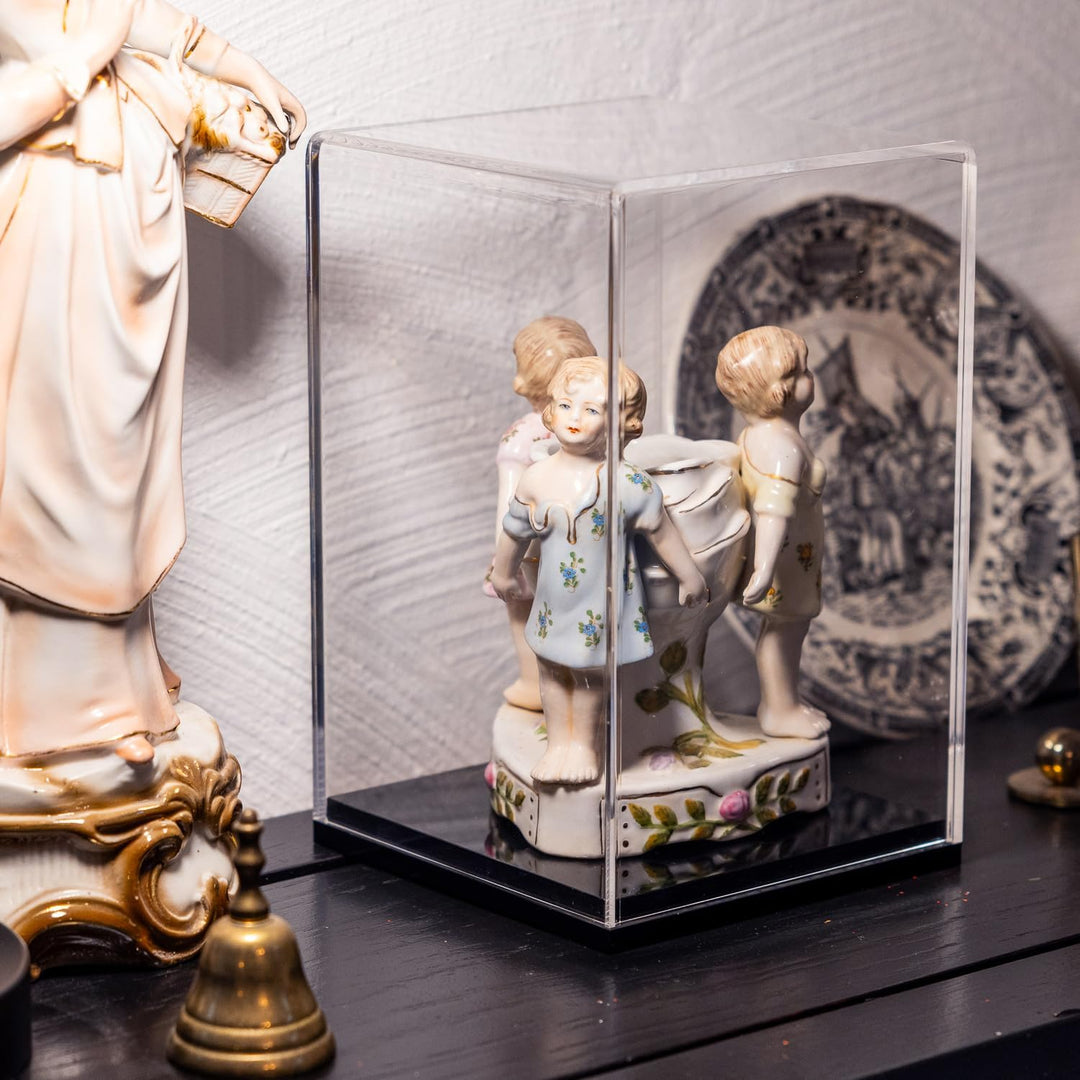 HMF 46812 Acryl Vitrine / Schaukasten für Modellautos, Figuren | 20 x 20 x 38 cm | Transparent 38 cm