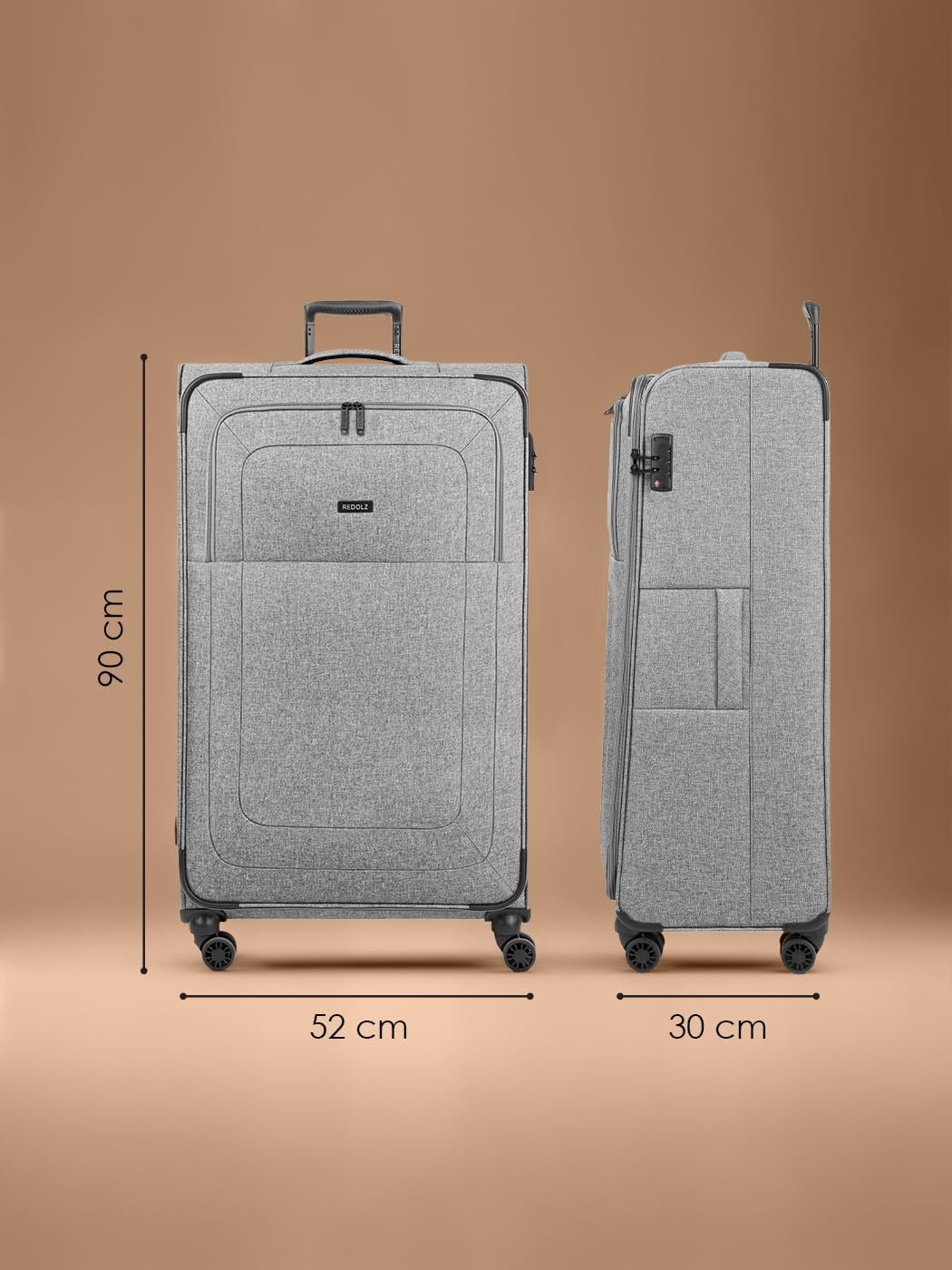 REDOLZ grosser Weichschalen Koffer für Damen & Herren | Leichter Trolley 77 cm mit 4 Doppelrollen &