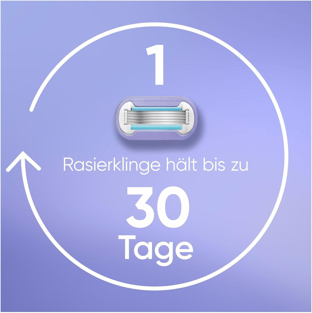 Gillette Venus Deluxe Smooth Swirl Rasierer Damen, Damenrasierer + 9 Rasierklingen mit 5-fach Klinge