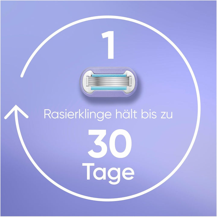 Gillette Venus Deluxe Smooth Swirl Rasierer Damen, Damenrasierer + 9 Rasierklingen mit 5-fach Klinge