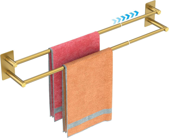 Handtuchhalter Ohne Bohren, SUS304 Edelstahl Handtuchhalter, Ausziehbar Doppel 40-75cm Bad Handtuchs