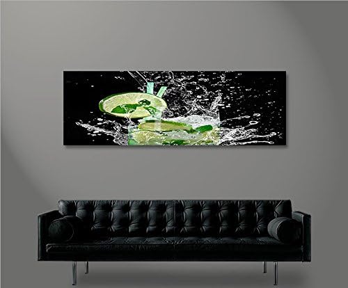 islandburner Bild Bilder auf Leinwand Mojito Cocktail Cocktailbar Longdrink Panorama XXL Poster Lein