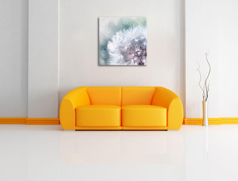 Pixxprint Zauberhafte Pusteblume als Leinwandbild/Grösse: 70x70 cm/Wandbild/Kunstdruck/fertig bespan
