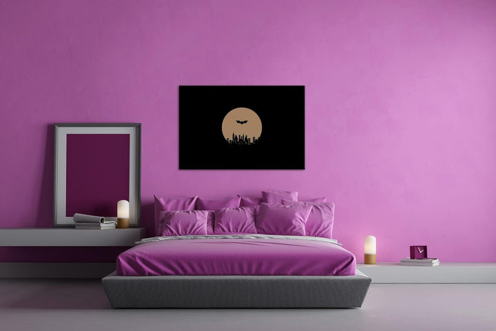 deyoli Superheld in düsterer Stadt Format: 80x60 Effekt: Sepia als Leinwandbild, Motiv fertig gerahm