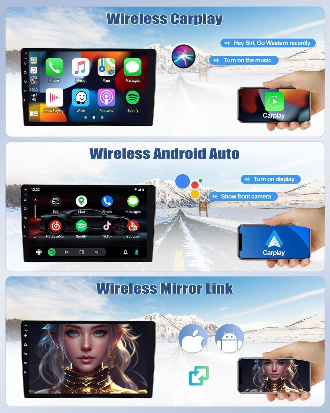 2G+64G CAMECHO Android 13 Autoradio für BMW 1 Serie E81 E82 E87 E88 mit Navi Carplay Android Auto,8C